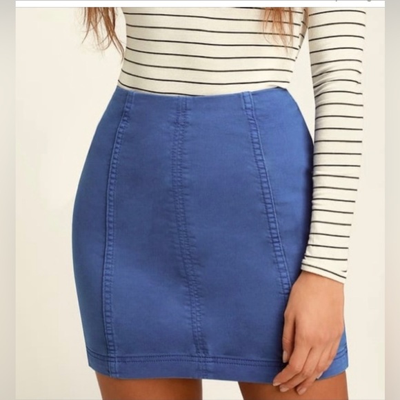 Free People Dresses & Skirts - Free People blue denim modern femme mini skirt with hidden zipper.